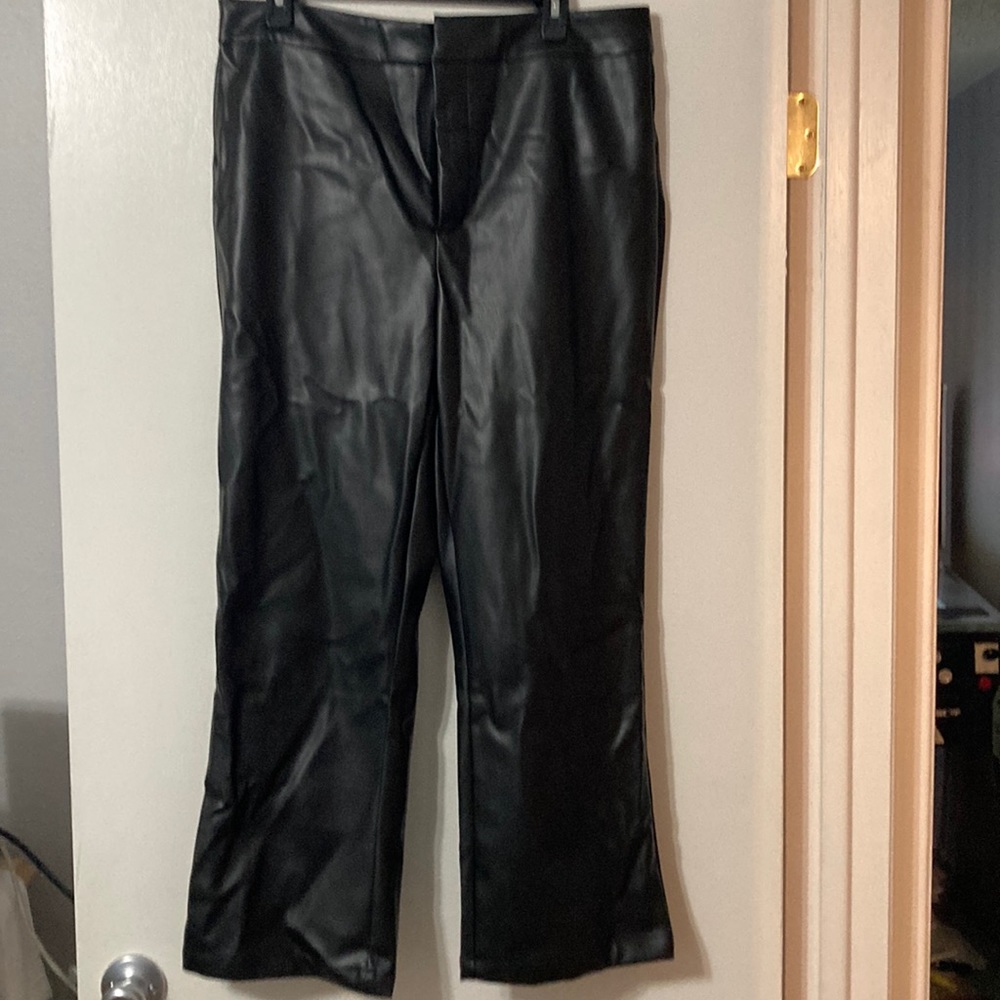 JustFab Black Pleather Pants.  XXL